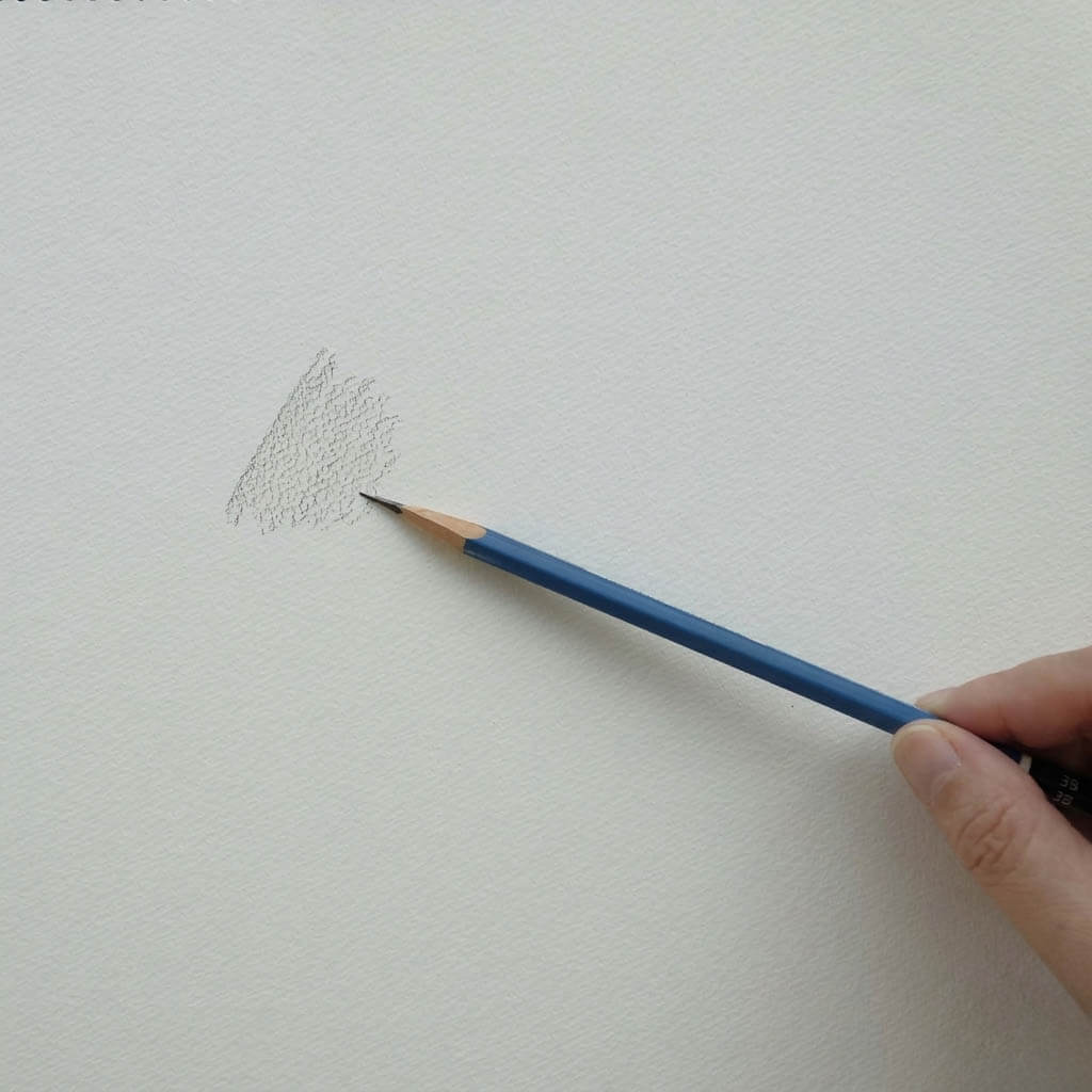 デッサン鉛筆の持ち方-鉛筆の端を長く持つ