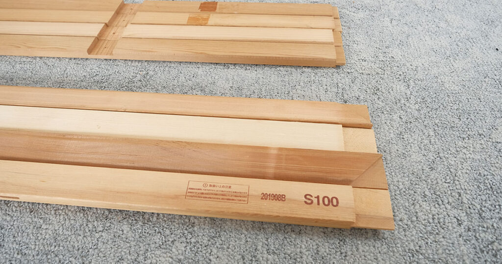 S100号の木枠|印字部分のアップ